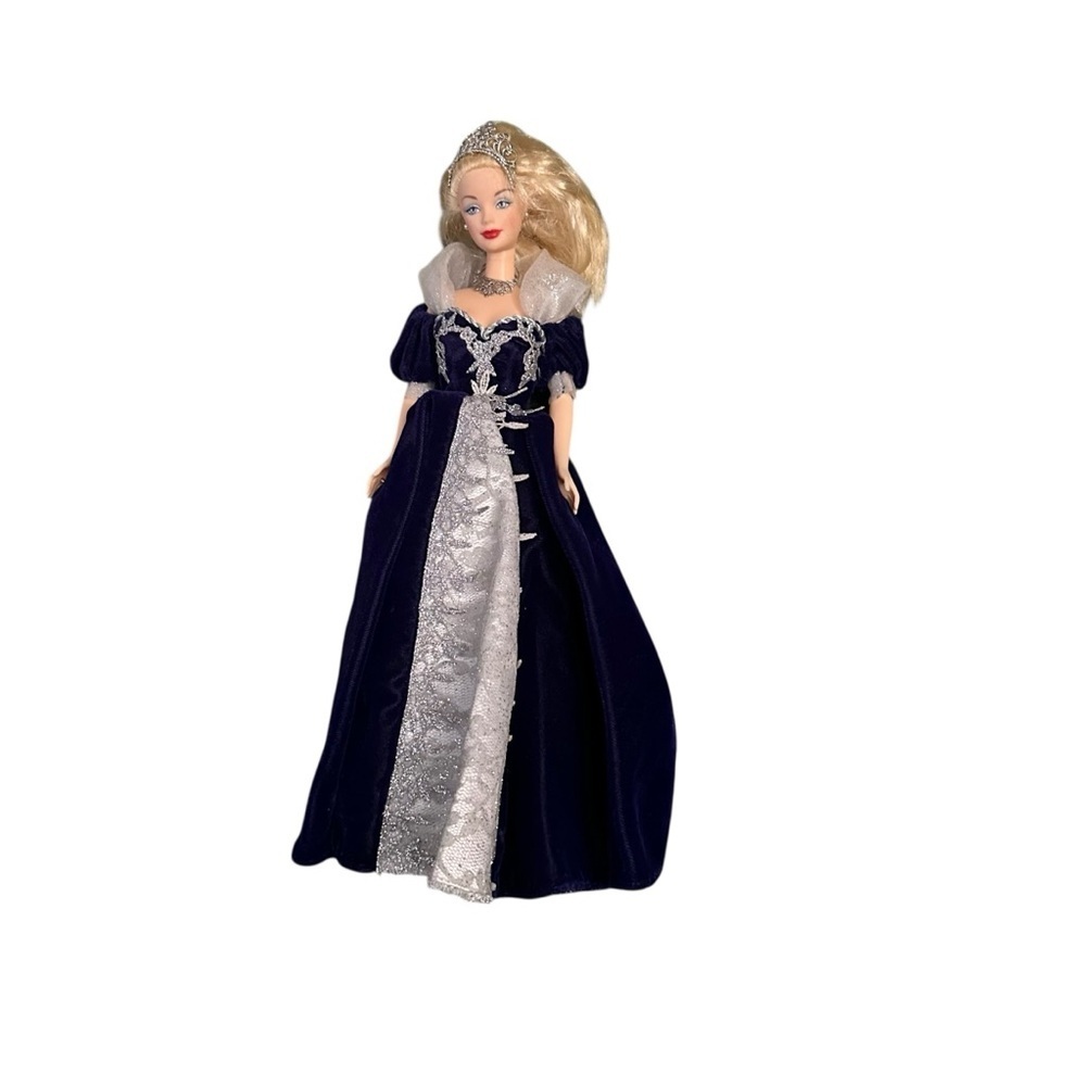 Vintage 1991 Elegant Blue and White Gown Doll